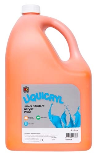 Liquicryl Paint 5L Orange | Harleys - The Educational Super Store