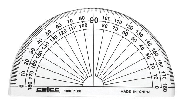 protractor 10cm 180 degrees celco clear harleys the educational