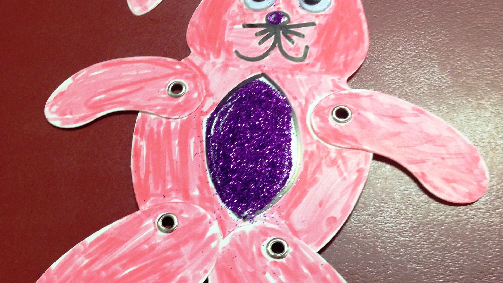 Colour in the rest of the bunny. Colour in the rest of the bunny.