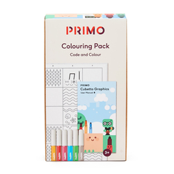 Primo Cubetto - Code &amp; Colour Pack - Book, Washable Map &amp; Pens 659436135093