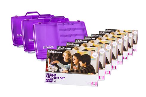 littleBits - 8 X Steam Student Set Education Class Pack + 3 X Storage Box - Suits 24 Students 810876021258