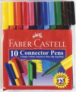 Faber-Castell Connector Pens (Assorted Colours, Pack of 10) 9311279119104