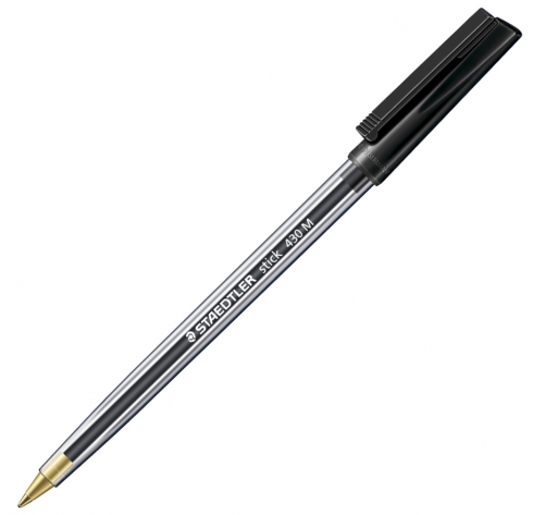 Ballpoint Pen Medium Staedtler Stick 430 (Black, Each) 4007817410943