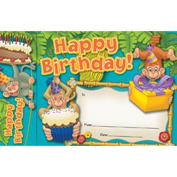Happy Birthday Monkeys Bookmark Awards 2770000790031
