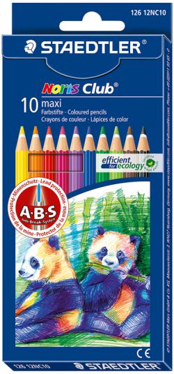 Coloured Pencils Pack of 10 Staedtler Noris Club Maxi Learners (Pack of 10) 4007817126042