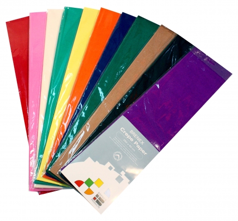 Crepe Paper 2.5m x 500mm (Assorted Colours, Pack of 12) 9310703817005