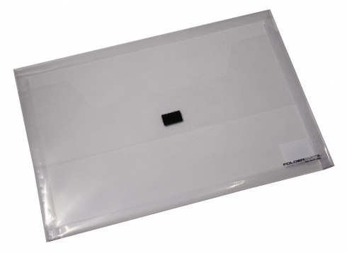 Plastic Document Wallet with Velcro Closure (Clear, Foolscap) 4718724399367