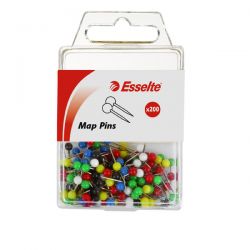 Esselte Map Pins  (Pack of 200, Assorted Colours) 9310924304858
