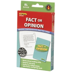Fact or Opinion Reading Comprehension Practice Cards, Green Level (RL 5.0–6.5) 2770000790277