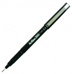 Fineliner Pen 0.4mm Artline 200  (Black, Each) 4974052830006