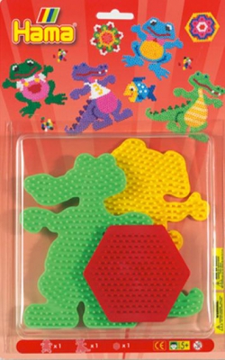 Hama Beads Pegboards Pack of 3 Frog Croc Hexagon Blister 028178450861
