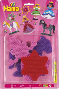 Hama Beads Pegboards Pack of 3 Princess Horse Star (Pack of 3) 0028178450762