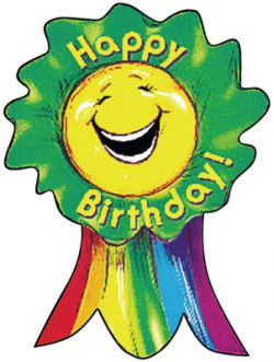 Happy Birthday Smiling Reward Ribbon Stickers CTP1085