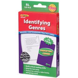 Identifying Genres Reading Comprehension Practice Cards, Green Level (RL 5.0–6.5) 2770000790291