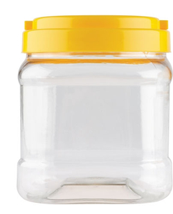 Plastic Jar 700ml Yellow Lid 100 x 135mm 9314289023102