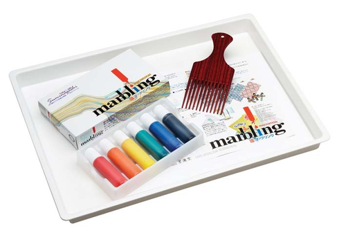 Marbling Ink Tray Comb &amp; Paper Set 9314289012243