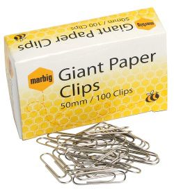 Paper Clips Metal 50mm Box of 100 Marbig 9312311879000