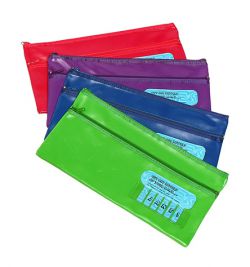 Pencil Case 2 Zips PVC Marbig, 325 x 180 - Large Name  (Assorted Colours) 9312311439990
