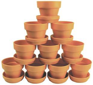 Plant pot and saucer set - Pack of 10 9314812107521