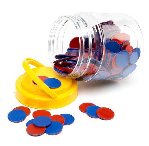COUNTERS RED AND BLUE JAR OF 200 9314289025809