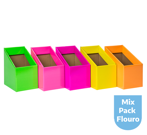 BOOK BOX PK 5 ASST FLURO MIX GRN PNK MGTA YLW OGE 170W X250D X 280H X 170HF 9360406002109