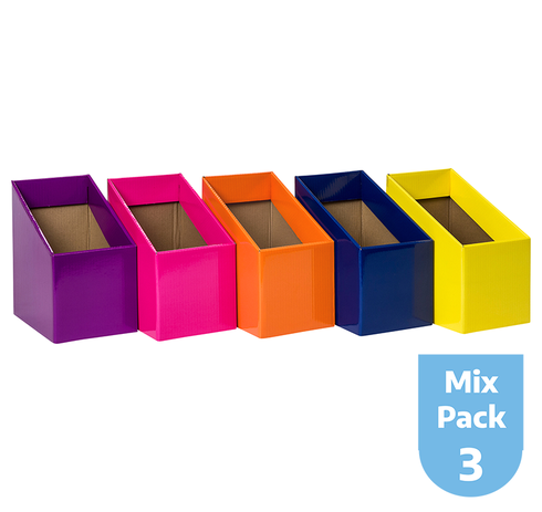 BOOK BOX PK 5 ASST MIX #3 PPL MGTA OGE DBLU YLW 170W X250D X 280H X 170HF 9360406002178