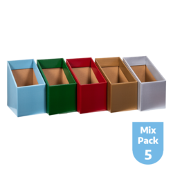 BOOK BOX PK 5 ASST MIX #5 RBY GLD SLVR DGRN SAPHR 170W X250D X 280H X 170HF 9360406002192