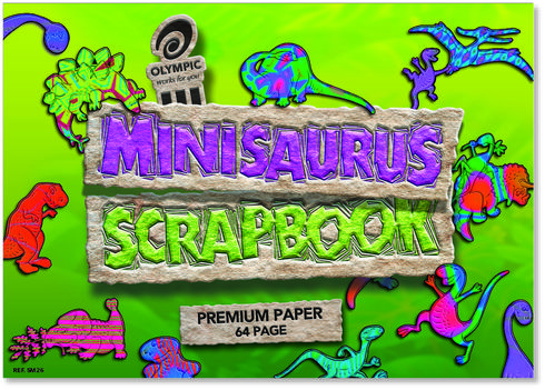 Scrap Book 64 Page Olympic "Minisaurus" Bond 90gsm Stapled 168mmx240mm [SM26] 9310029424703