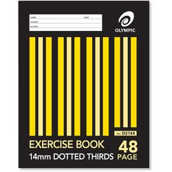 Exercise Book 9x7 48 Page Olympic Stripe 14mm Dotted Thirds Stapled 225mmx175mm [D2144] 9310353002073