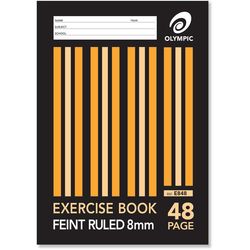 EXERCISE BOOK A4 48 PAGE 8MM RULE + MARGIN OLYMPIC E848 9310353004046