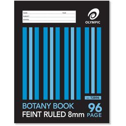 Botany Book 9x7 96 Page Olympic Stripe 8mm Feint Rule &amp; Plain Interleaved Stapled 225mmx175mm [T2896] 9310353024334