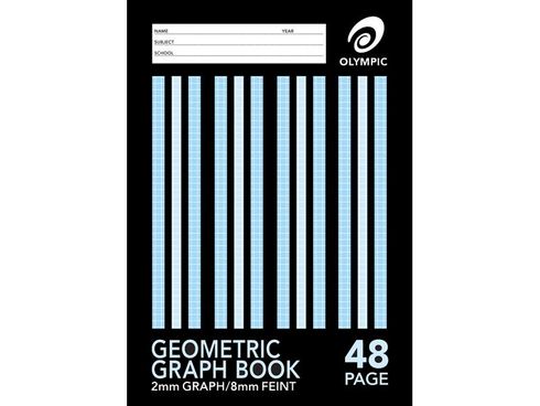 Graph Book A4 48 Page Olympic Stripe 2mm Squares Stapled [GG284] 9310353036603