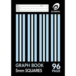 Graph Book A4 96 Page Olympic Stripe 5mm Squares Stapled [GH596] 9310353036658