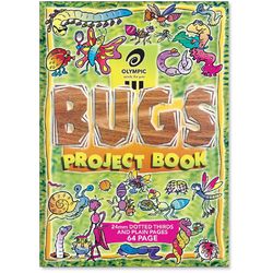 Project Book 64 Page Olympic "Bugs"' Portrait 24mm Dotted Thirds &amp; Plain Interleaved Stapled 335x240mm [P246] 9310353041775