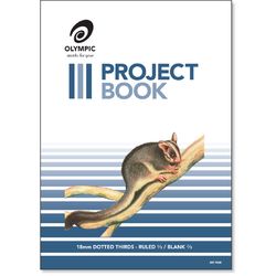 Project Book 24 Page Olympic #525 "Possum" Portrait 1/3 18mm Dotted Thirds &amp; 2/3 Plain Stapled 335x245mm [P525] 9310353042260