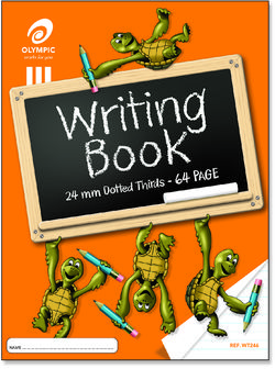 Writing Book 64 Page Olympic "Turtle" 24mm Dotted Thirds Stapled 330mmx245mm [WT246] 9310353042970