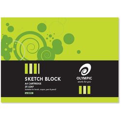 Sketch Block A4 25 Leaf Olympic 110gsm Cartridge Paper [SK70] 9310353090377