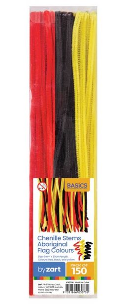 Zart Chenille Stems Aboriginal Flag 150s 9331866030735