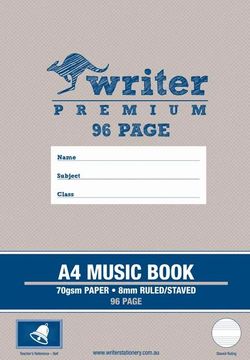 Writer Premium A4 96pg Music Exercise Book