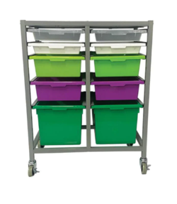 Double Tote Tray Trolley Frame Displaying Tote Trays