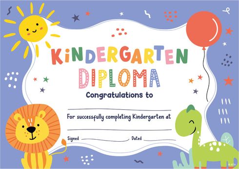 CERTIFICATES - KINDERGARTEN DIPLOMA - PAPER 