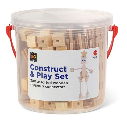 Natural Construct and Play 300 Asstd Shapes + Connectors 9314289033392
