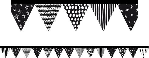 Black & White Triangles - Die-Cut Border (Pack of 12)