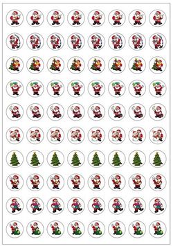 Stickers Dynamic Glitz - Christmas Santas - Pk 800 DG599