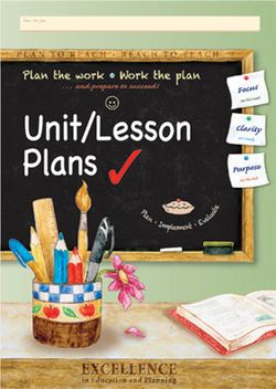 Unit/Lesson Plans ER9003
