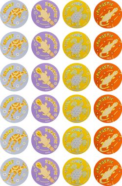 Rainbow Dreaming - Holographic Gold Foil Merit Stickers