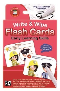 Write &amp; Wipe Flash Cards Early Learning skills 2-3 yr olds 9314289002084