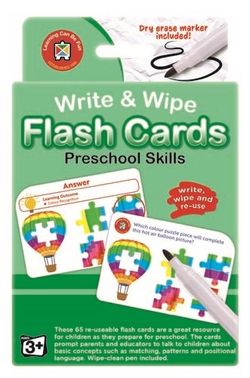 Write &amp; Wipe Flash Cards Preschool Skills 3-4 yr olds  9314289010720