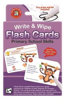 Write &amp; Wipe Flash Cards Primary School Skills Level 1 5-6 yr olds  9314289010829