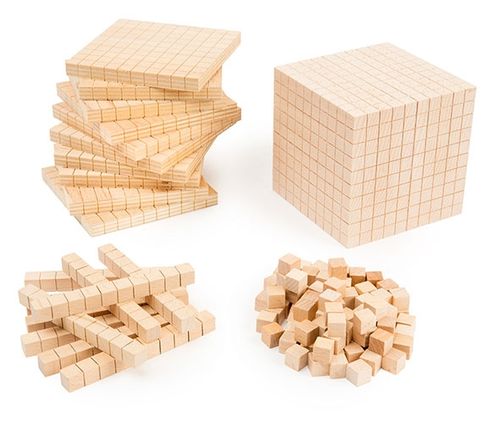 Woodbase Ten Set 100 Cubes 10 Rods 10 Flats 1 Base 4713057203954